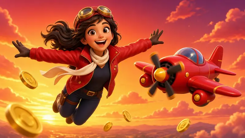 A pilot in red next to a red plane