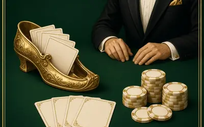 Baccarat Classic green table and a gold shoe