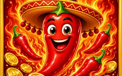 Super Hot Chillies cartoon pepper in a sombrero
