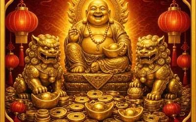 Fortune Souls golden statues and red lanterns