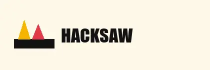 Hacksaw wordmark in black and gold