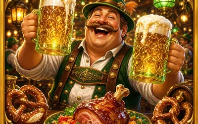 Oktober Ale Bonanza beer mugs and festival lights