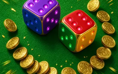 7up7down dice on a green felt table