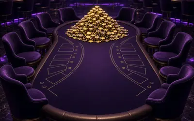 Unlimited Blackjack wide table and gold chips