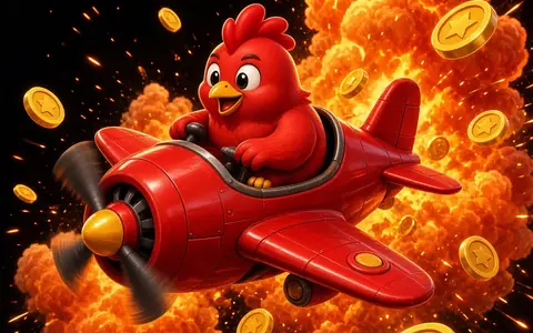 Chicken running along a crash-game track