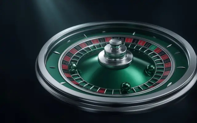 Silver and emerald automatic roulette wheel