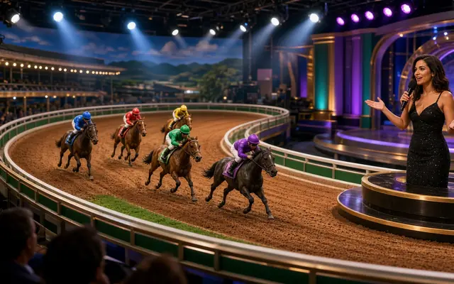 Miniature racetrack inside a live studio