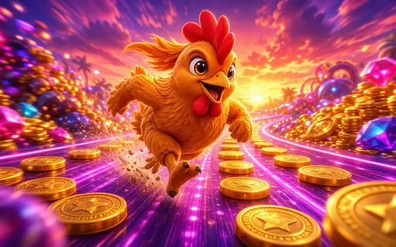 Chicken Road 2 cartoon chicken on a road