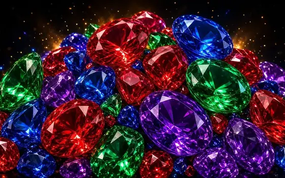 Fortune Gems golden jewels on a dark reel