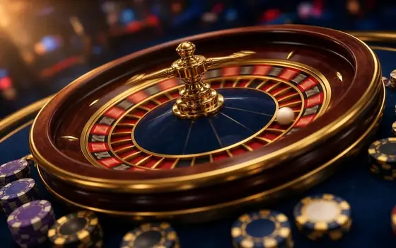 Roulette Live wheel with a gold ball
