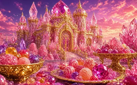 Candy palace with bright piñata colors